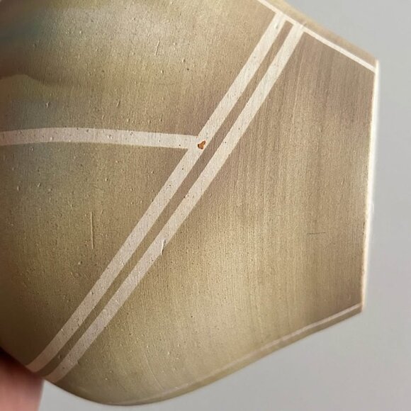 Vintage 80s Navajo Pottery Vase Signed Sanders Pastel Airbrushed Geometric Style - Picture 9 of 10